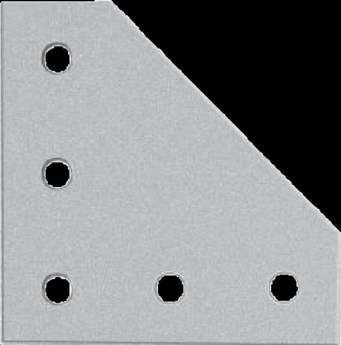 Placa de conexión en forma de 4545 en aluminio anodizado con 5 agujeros