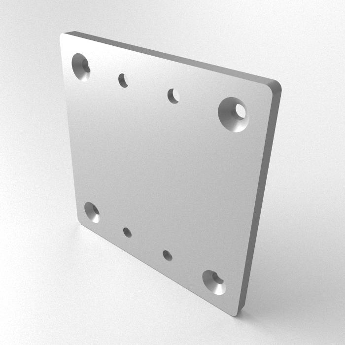 T-Connector Plate 160x160x10 , 8-Hole , Laser cut