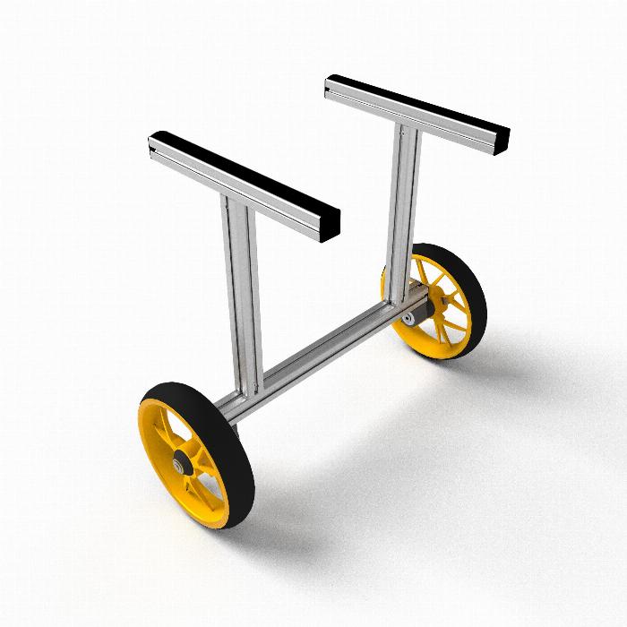 A cart to help carry kayaks or small hobby boats.