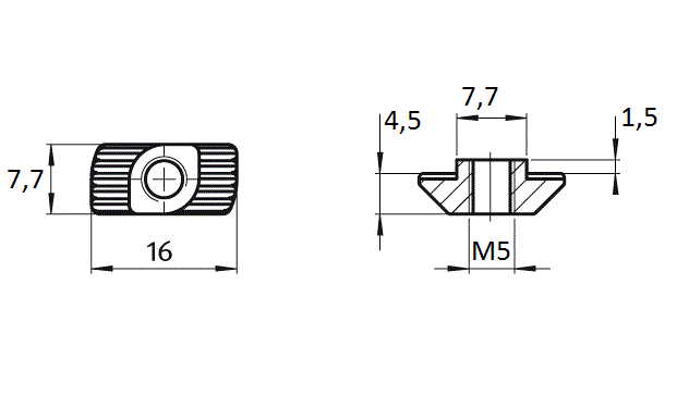T-nut B-type slot 8 [10-32]
